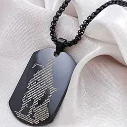PASU FASHION Unisex Stainless Steel Silver-Plated Hanuman Chalisa Pendant With Chain-picture-16