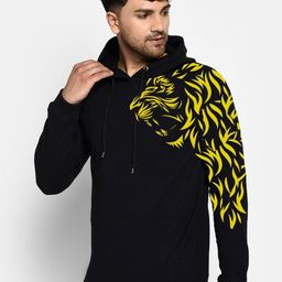RELANE Men Graphic Printed Hooded Cotton T-shirt-image-73