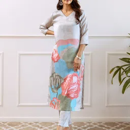 Anouk Women Floral Printed Regular Kurta with Trousers-picture-33