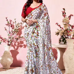 KALINI Women Warli Printed Jamdani Saree-picture-24