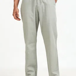 NEVER NEUD Men Relaxed Fit Mid-Rise Trousers-image-80