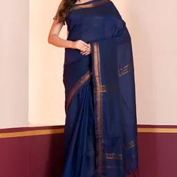 Durga Handlooms Striped Woven Design Pure Cotton Handloom Narayan Peth Saree-picture-23