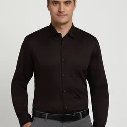 Peter England Spread Collar Pure Cotton Formal Shirt-image-98
