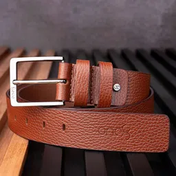 One8 Men Textured Tang Closure Leather Casual Belt-image-61