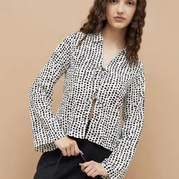 Ginger by Lifestyle Women Printed Shirt Collar Top-image-89