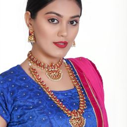 VATSALYA creation Alloy Gold- plated Multicolor Jewellery Set-image-55