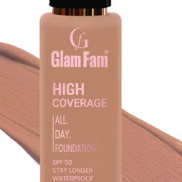 GlamFam High Coverage Waterproof Foundation- 30 ml- Sand Beige 06 image 4