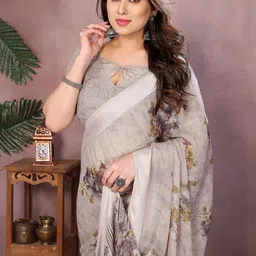 Moda Rapido Women Floral Print Poly Georgette Designer Saree-picture-42