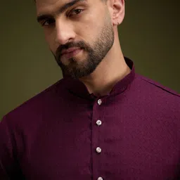 Anouk Men Geometric Embroidered Thread Work Kurta image 4