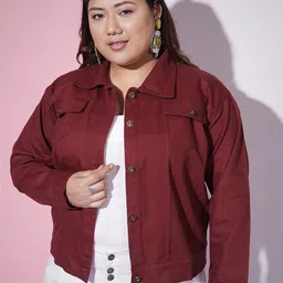 DIMPY GARMENTS Women Lightweight Denim Jacket with Embroidered-image-46
