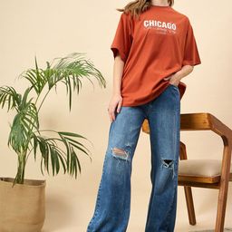 Mast & Harbour Women Printed Drop-Shoulder Sleeves T-shirt-image-94