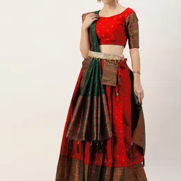 DIVASTRI Semi-Stitched Lehenga & Unstitched Blouse With Dupatta-20