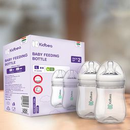 Kidbea 2Pcs Natural Milk Feeding Bottles - 270 ml each-picture-26