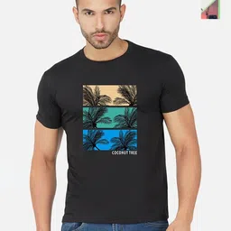 GLOBAL NOMAD Men 2 Printed Bio Finish Applique T-shirt-image-99
