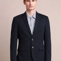 Arrow Zero Calorie Fit Checked Notched Lapel Collar Single Breasted Formal Blazer-31