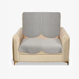 Fashion Throw Silver-Toned Checked Velvet 2 Piece Sofa Cover-image-11