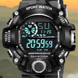 SWADESI STUFF Kids Dial & Bracelet Style Straps Digital Automatic Watch ARMY GREY 2027-13