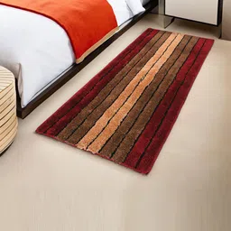 Kuber Industries Red & Brown Striped Anti-Skid Runners-18