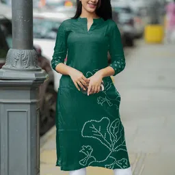 BINDUDI Bandhani Printed Mandarin Collar Kurta-57
