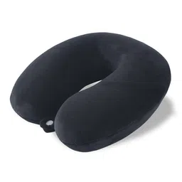 Kuber Industries Black Memory Foam Filled Polyester Ultra Soft Travel Pillow-13