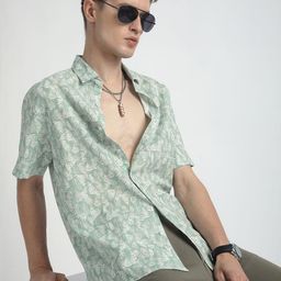 VASTRADO Classic Nature Muse Floral Printed Slim Fit Cotton Casual Shirt-image-30