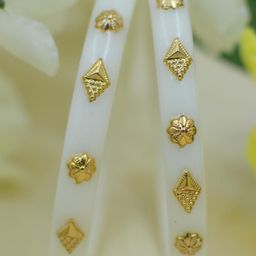 SATTIK Pack of 2 Plastic Gold-plated Bangle-image-47