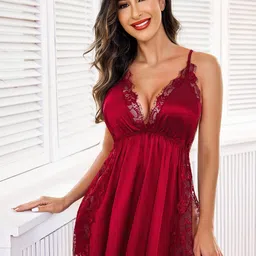 Softwrap Women Self Design Baby Doll-image-11