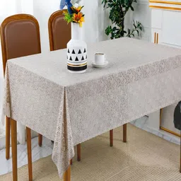 LooMantha Nude Floral Printed Cotton 6-Seater Rectangle Table Cover-image-4