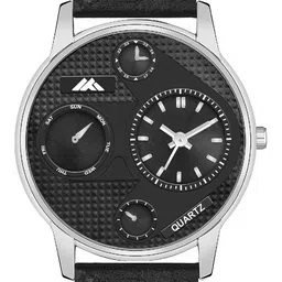 DOUBLERUN Men Textured Dial & Leather Analogue Multi Function Watch H05NMT-31 image 2
