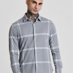 Snitch Men Smart Slim Fit Spread Collar Windowpane Checked Casual Shirt-picture-36