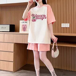 JC Mode Printed Round Collar T-Shirt With Shorts Co-Ords-image-89