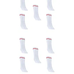 MUKHAKSH Girls Pack of 10 White Calf Length Socks-picture-1