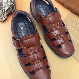 HEELS COUNTY Men Ethnic Leather Fisherman Sandals-image-59