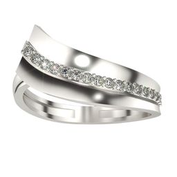 VALANOVA White Gold Plated Sterling Silver Certified 0.16 Ct Lab Grown Diamond Ring-image-18