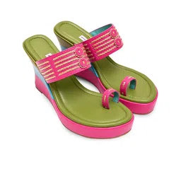 Aprajita Toor Women Embellished Leather Ethnic Platform Sandals Heels-51