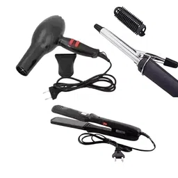 UKSTYLZ Set Of 3 1500 Watts Hair Dryer With Straightener 522 & Curler 471b-30