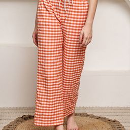 NEUDIS Women Gingham Checked Relaxed-Fit Straight-Leg Lounge Pants-picture-27