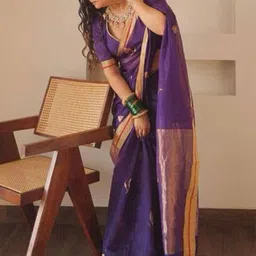 Sitanjali Woven Design Zari Silk Blend Kanjeevaram Saree-image-26
