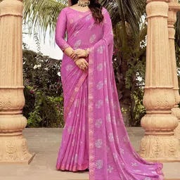 DIVASTRI Ethnic Motifs Pure Chiffon Ikat Saree-image-52