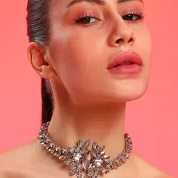 SOHI Gold-Plated Stones Studded Necklace-27