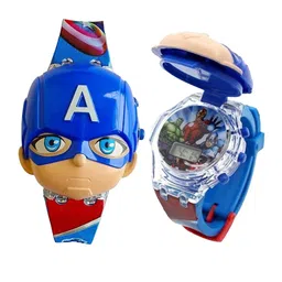 SWADESI STUFF Unisex Kids Printed Dial & Straps Digital Multi Function Automatic Watch 3D CAPTAIN AMERICA image 2