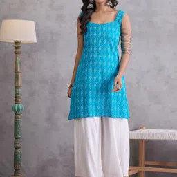 InWeave Women Ethnic Motifs Kantha Work Kurta-picture-54