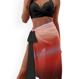 Plus Curvves Ombre Swimwear Cover Up Set-image-75