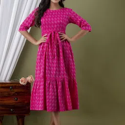 Jollity Print Fit & Flare Midi Dress-picture-25