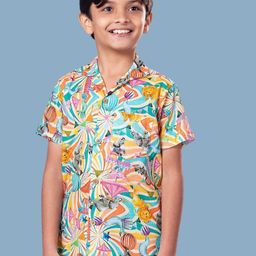 Tura Turi Boys Floral Opaque Printed Casual Shirt-image-56