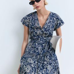 MANGO Paisley Print Belted A-Line Midi Dress-image-66