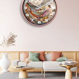 OLIVE TREE Copper-Toned & White Printed Contemporary Wall Clock-image-84