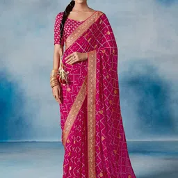 Saree mall Bandhani Poly Georgette Bandhani Sarees-image-18