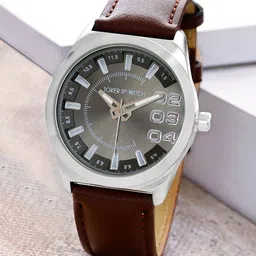 JOKER & WITCH Men Dial & Leather Bracelet Style Straps Analogue Watch AMWW957-image-19