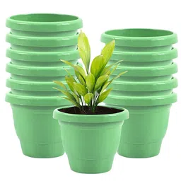 Kuber Industries Green 12 Pieces Versatile & Sturdy Flower Planters-24